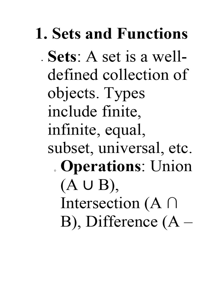 Math Concepts: Sets, Functions & More | PDF | Trigonometric Functions ...
