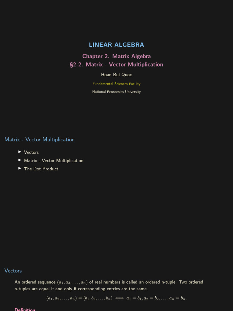 Matrix-Vector Multiplication Explained | PDF | Matrix (Mathematics ...