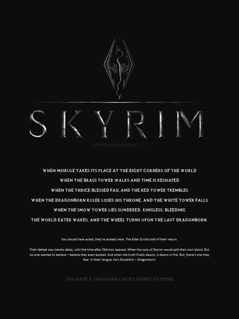 Jumpchain: Skyrim Adventure Guide | PDF