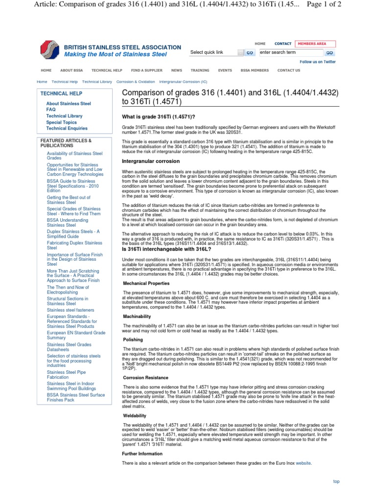 Material Spec 1.4571 | PDF | Building Materials | Chemical Product ...