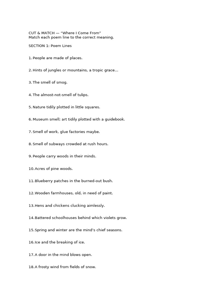 Poem Line Meanings and Connections | PDF