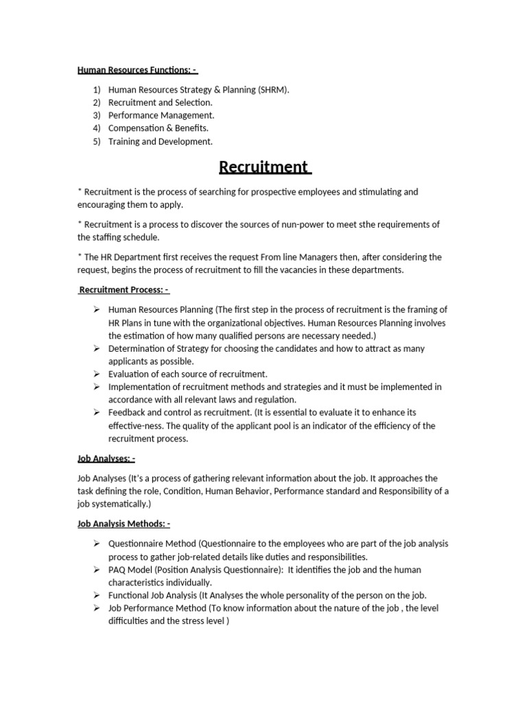 Human Resources Recruitment and Selection Guide | PDF | Recruitment ...