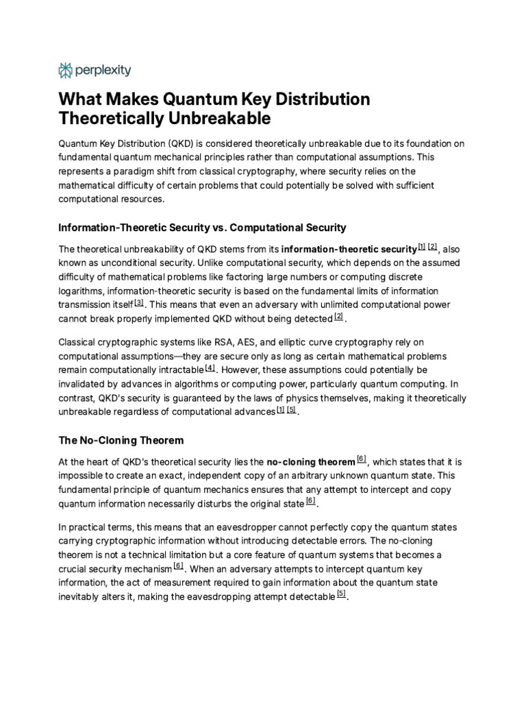 Understanding Quantum Key Distribution Security | PDF | Cryptography ...