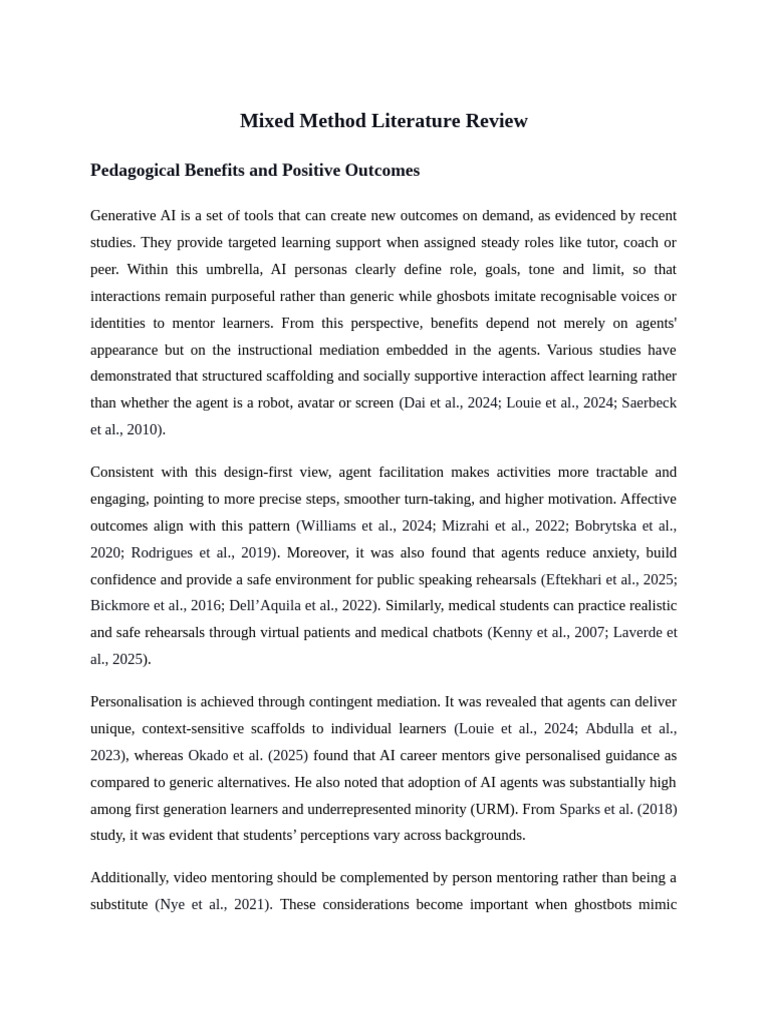 F Mixed Method Literature Review | PDF | Artificial Intelligence ...