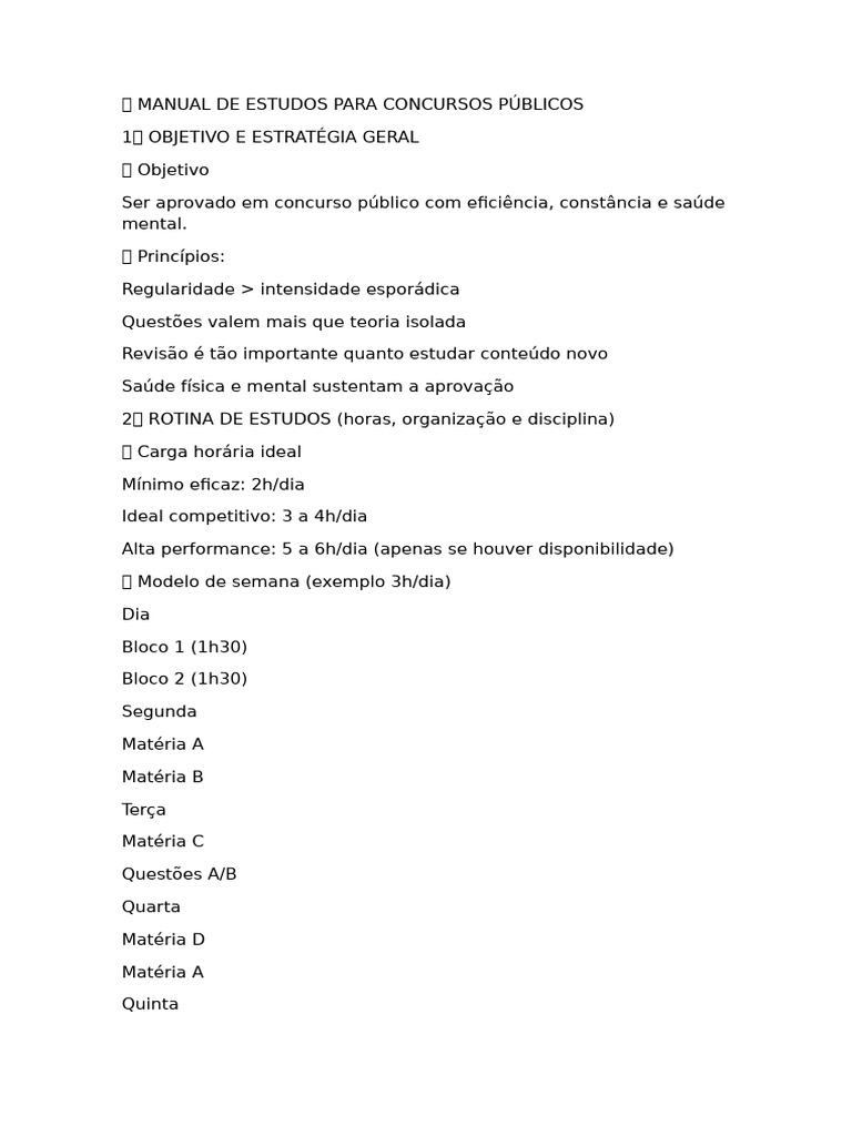 Estratégias Eficazes para Concursos Públicos | PDF | Matéria