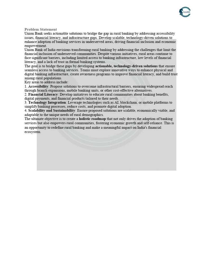 Rural Banking Solutions for Financial Inclusion | PDF