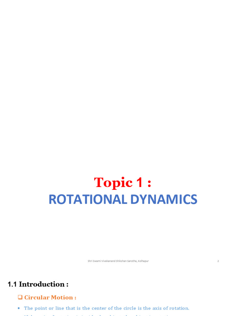 Understanding Rotational Dynamics Concepts | PDF | Rotation Around A ...