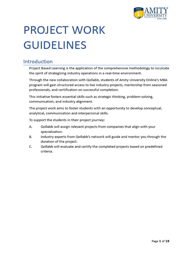 Project Work Guidelines | PDF | Methodology | Hypothesis