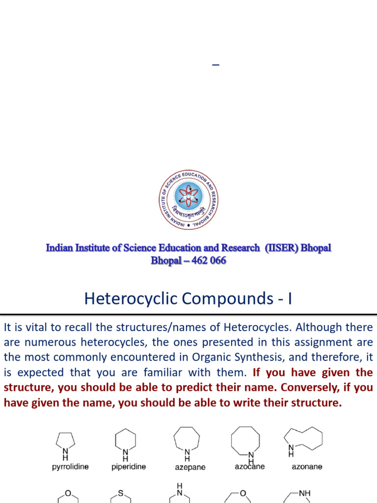 Heterocyclic Compounds Overview | PDF