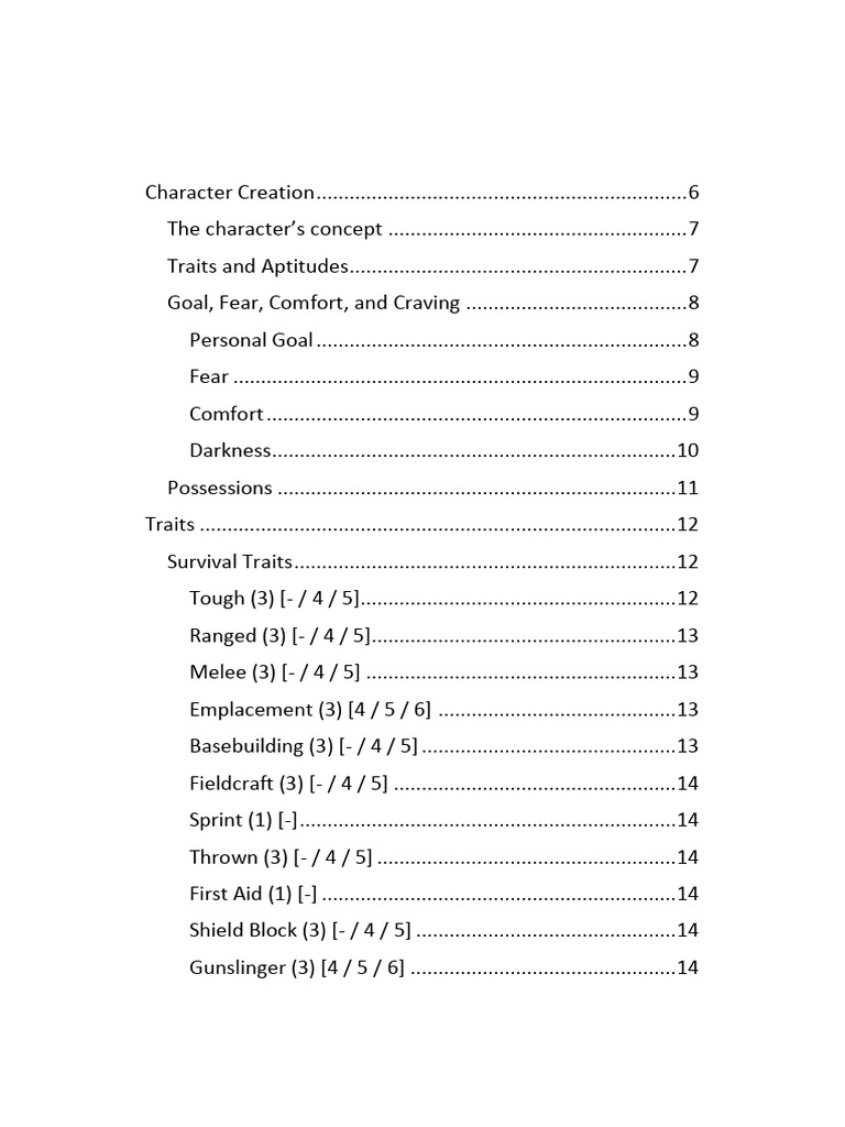 Character Creation and Traits Guide | PDF | Implant (Medicine) | Senses