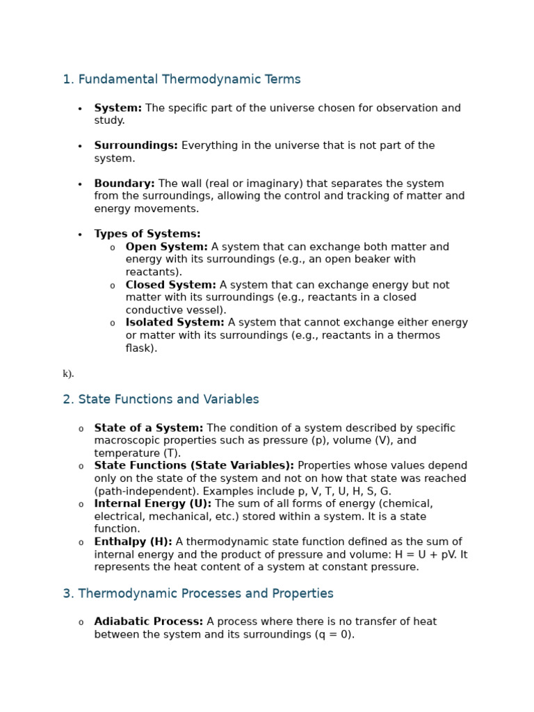 Thermodynamics Rev | PDF | Heat | Enthalpy