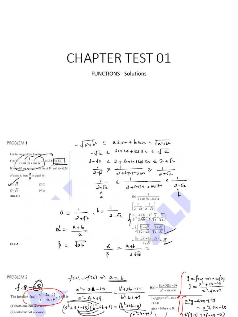 Chapter Test 01 Solutions Summary | PDF