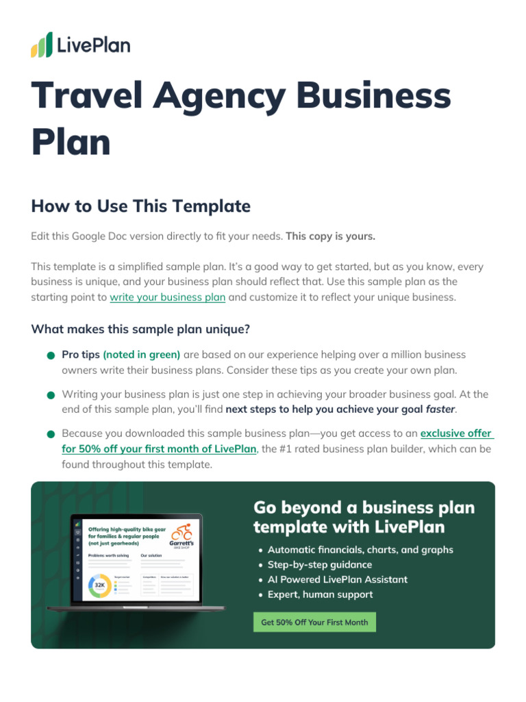 Luxury Adventure Travel Business Plan | PDF | Depreciation | Expense