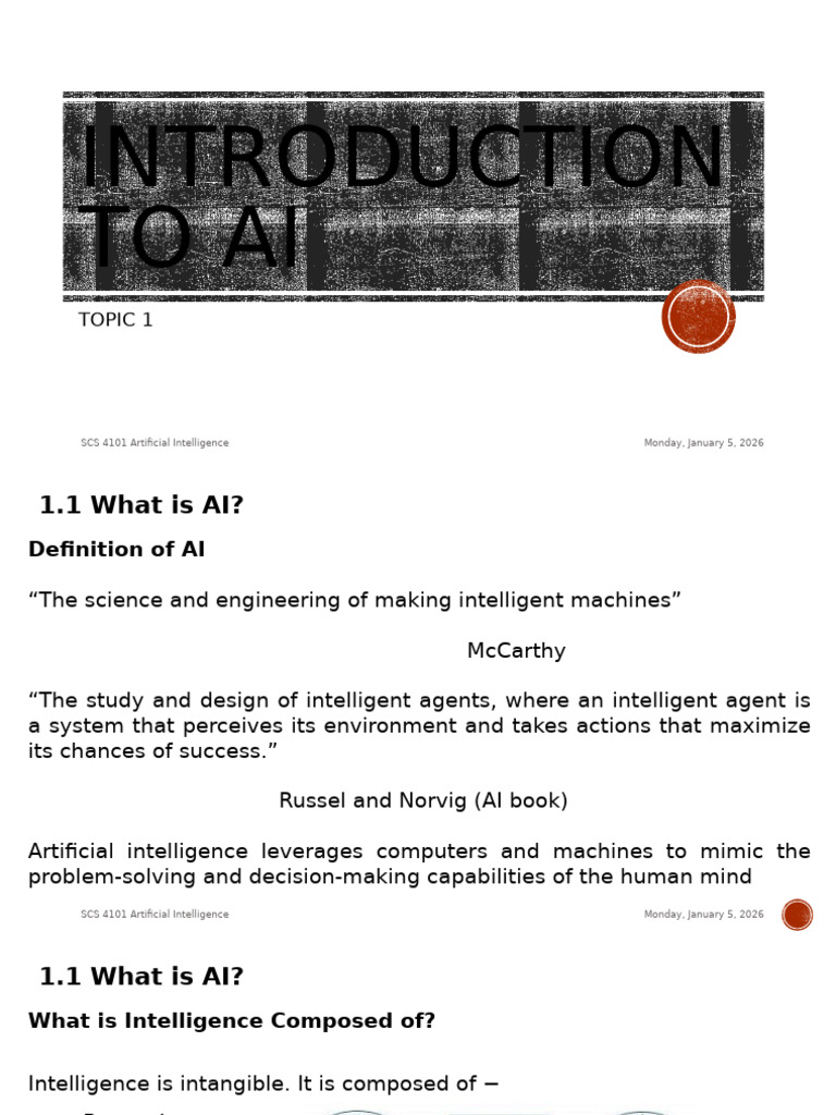 Introduction to Artificial Intelligence | PDF | Intelligence (AI ...