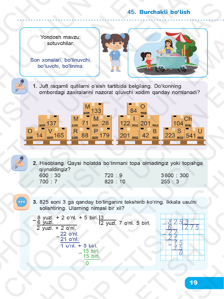 Matematika 3 Sinf 45 49 Darslar | PDF