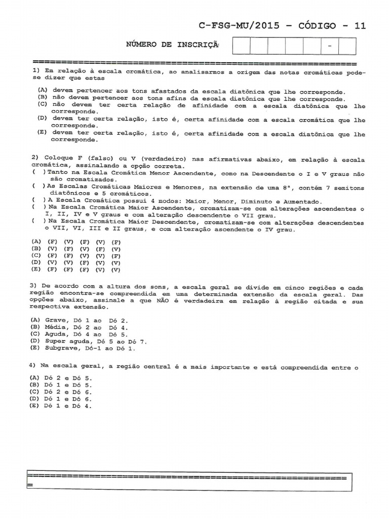 Prova 2014 Para C-fsg-mu 2015 | PDF