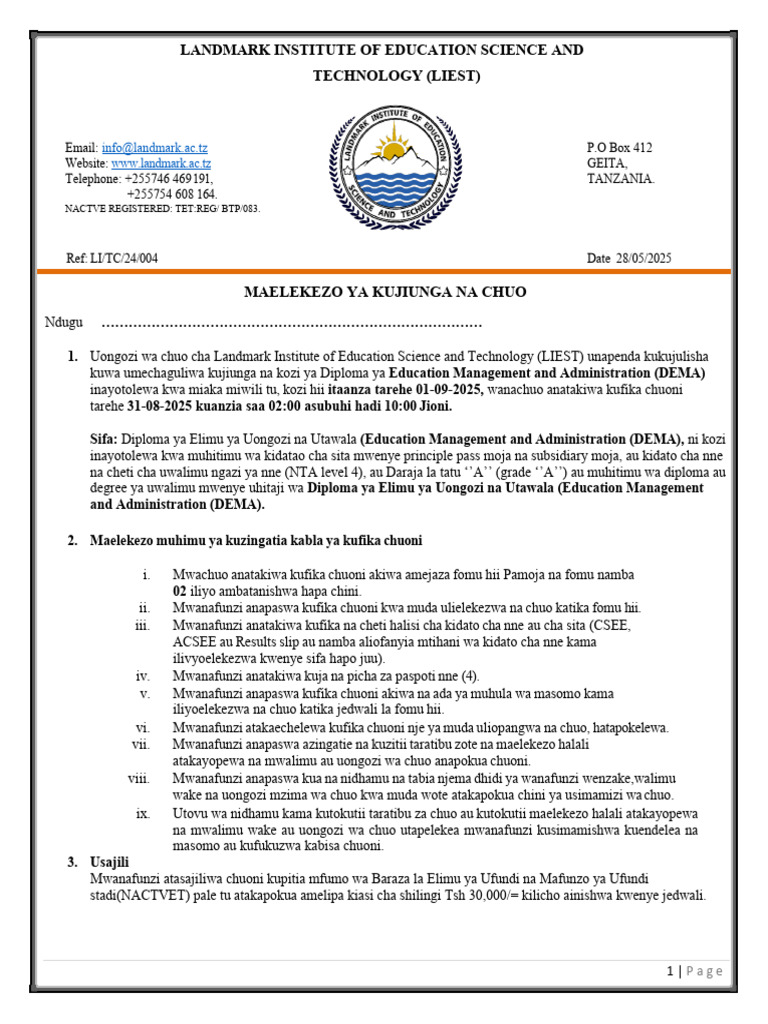 Admission Guidelines for DEMA Program | PDF | Secondary Education ...