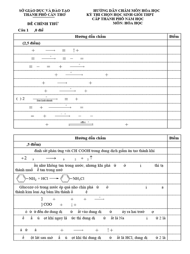 HSG TP 2024 - Hoa Hoc - HDC Chinh Thuc | PDF