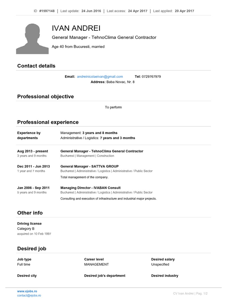 CV Ivan Andrei En | PDF