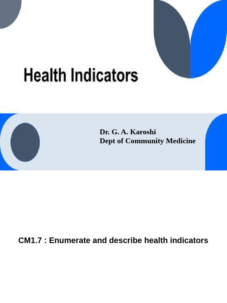 Key Health Indicator Characteristics | PDF