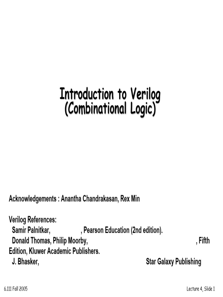 Introduction to Verilog HDL Basics | PDF | Hardware Description ...