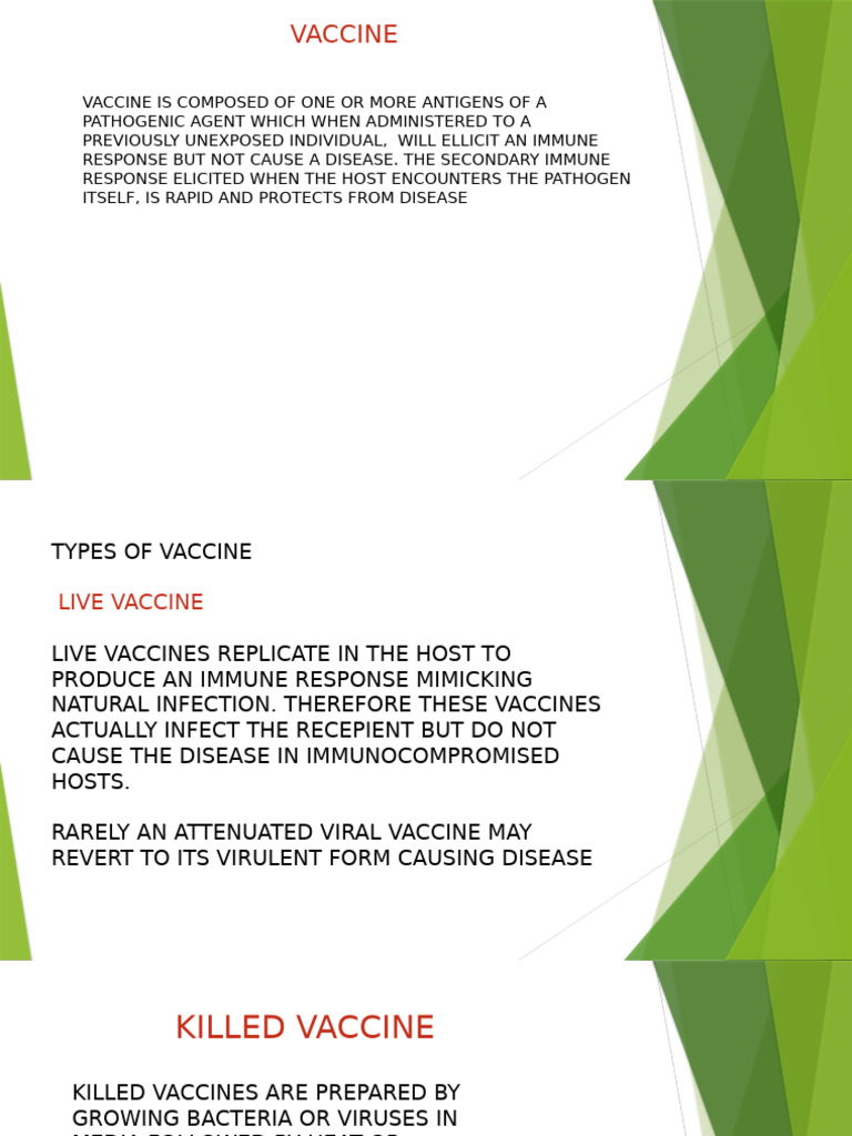 Vaccine Types and Immunization Schedule | PDF | Vaccines | Drugs