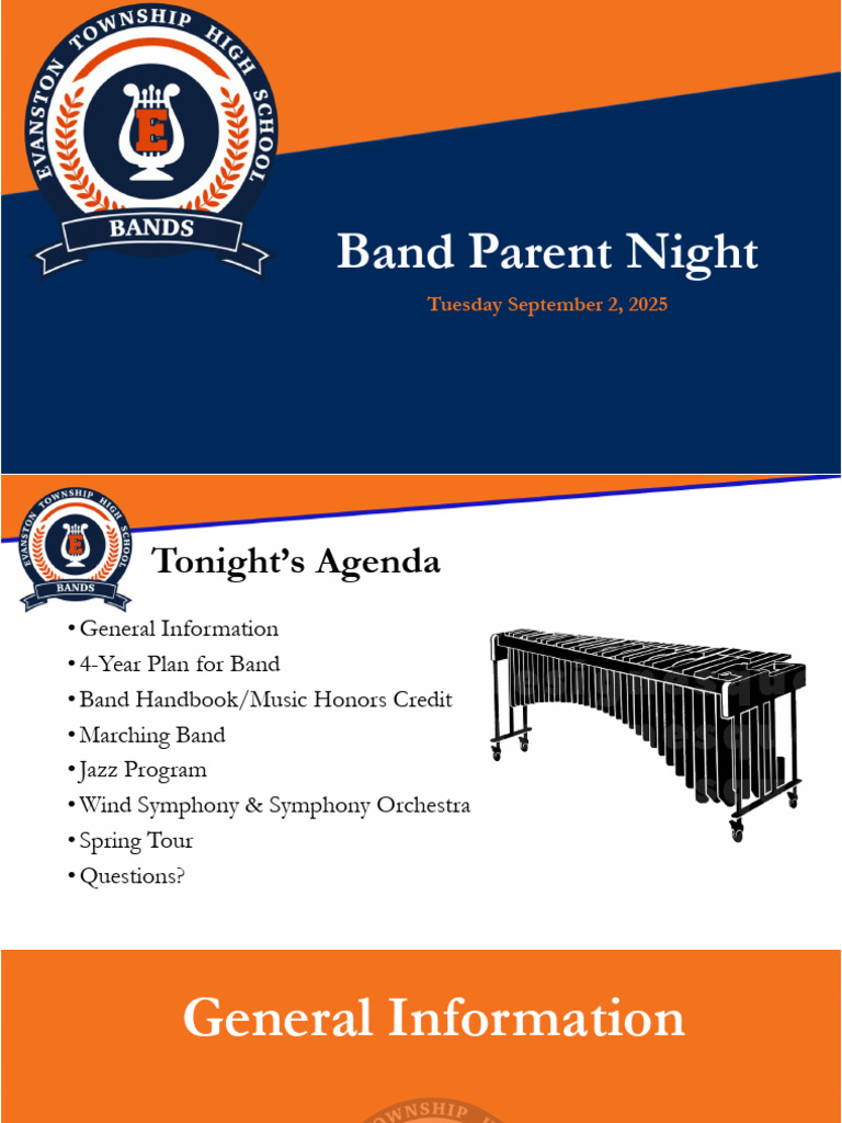 Band Parent Night Agenda & Involvement Guide | PDF | Orchestras ...