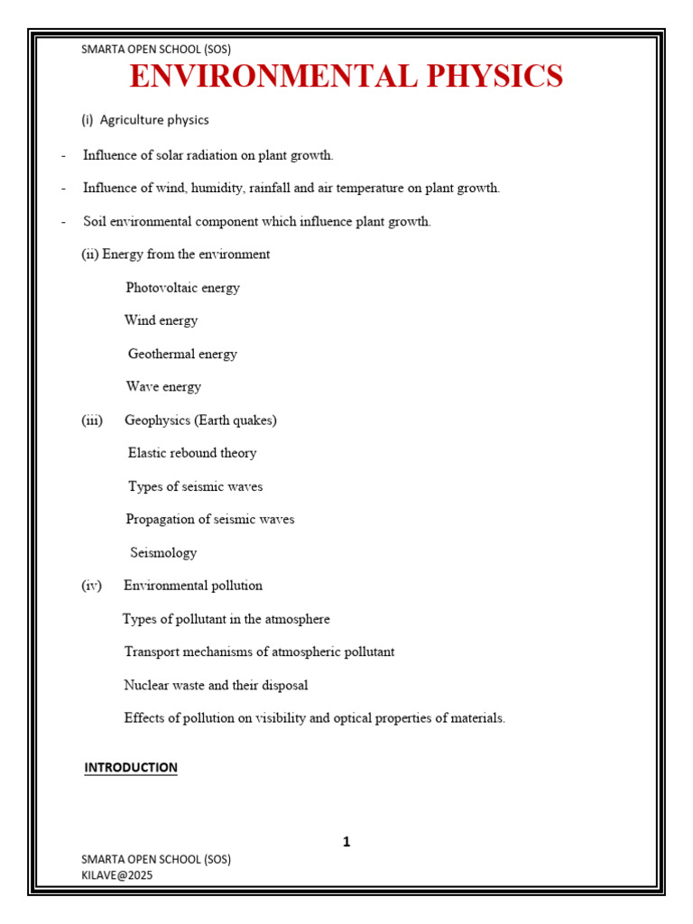 Environmental Physics | PDF | Wind Power | Mulch