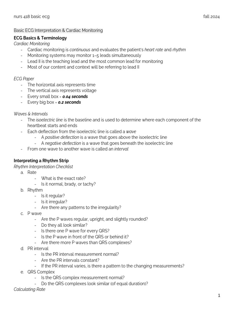Basic ECG Interpretation Guide | PDF | Electrocardiography | Atrium (Heart)