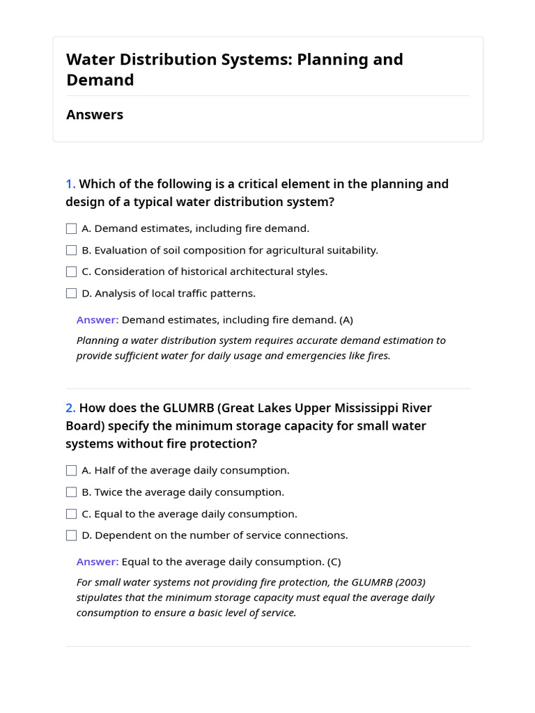 Water Distribution System Planning Guide | PDF | Water | Water Supply