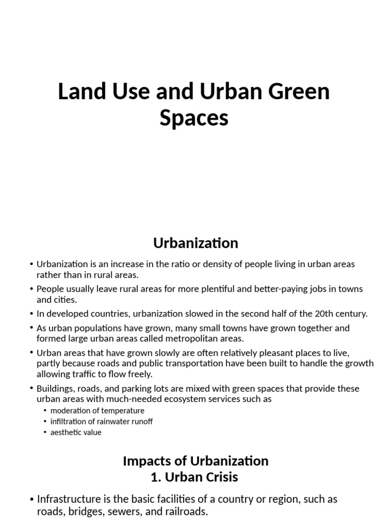 Urbanization and Green Space Impact | PDF | Urban Planning ...