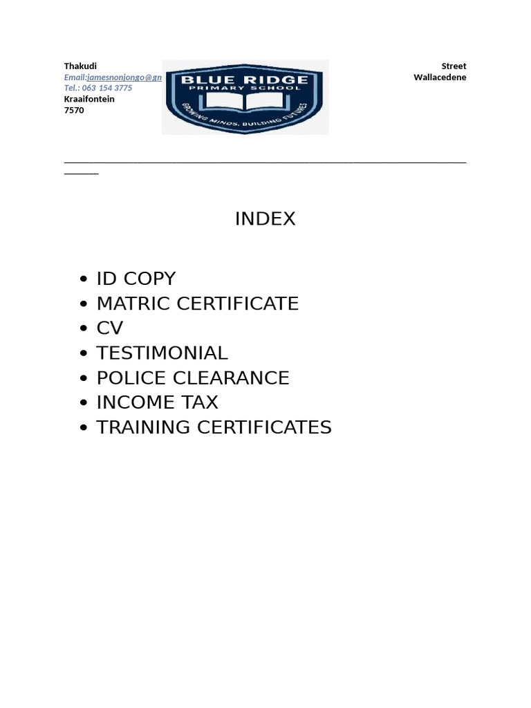 Personal Documents Overview | PDF