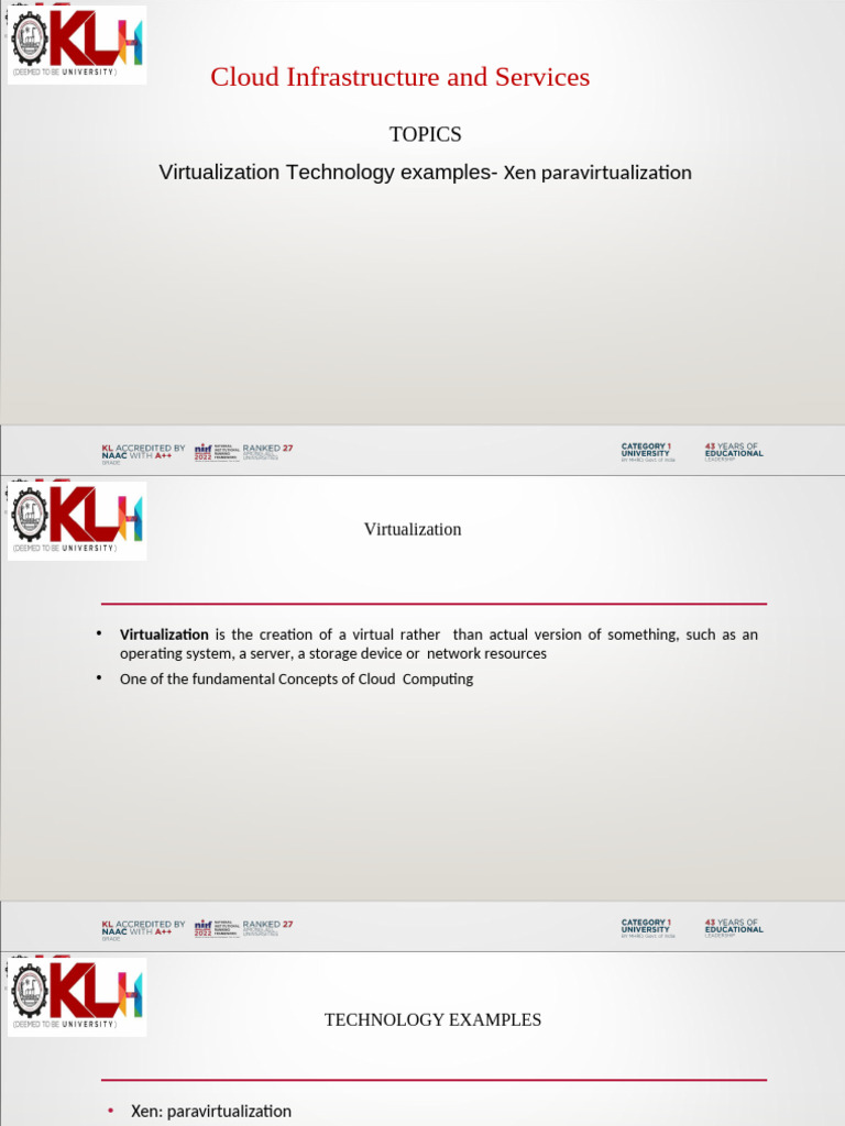 CO2 Virtualization Technology Examples Xen Paravirtualization | PDF ...