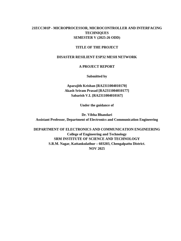 Disaster Resilient ESP32 Mesh Network | PDF | Computer Network | Routing