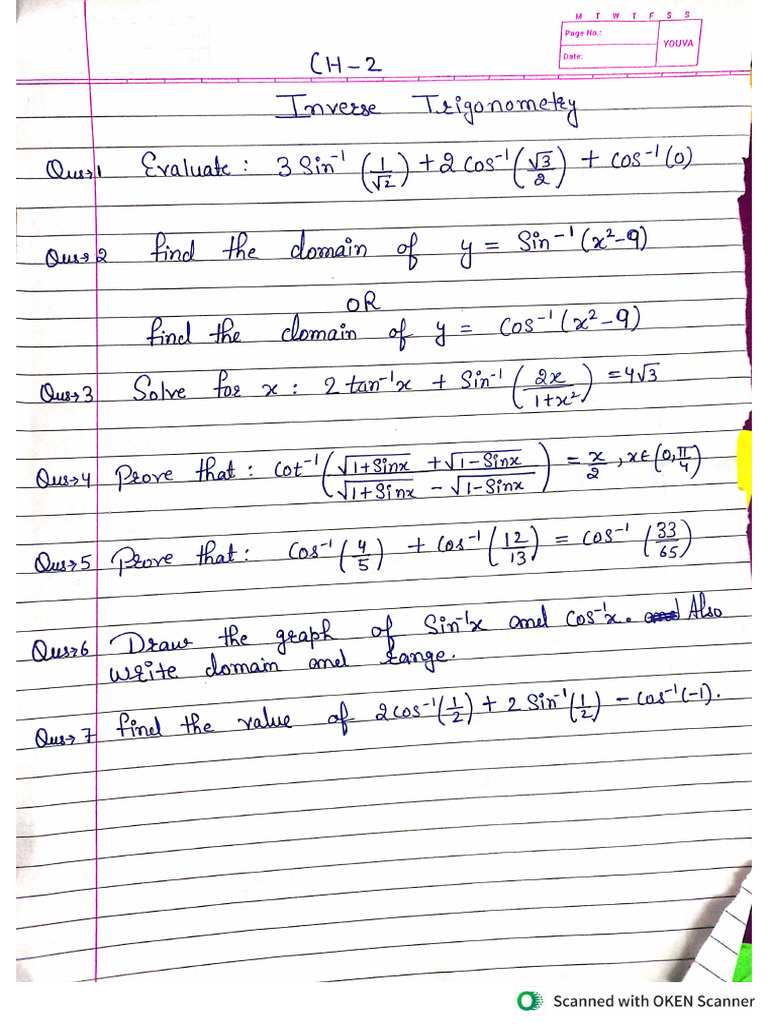 Inverse Trigo | PDF