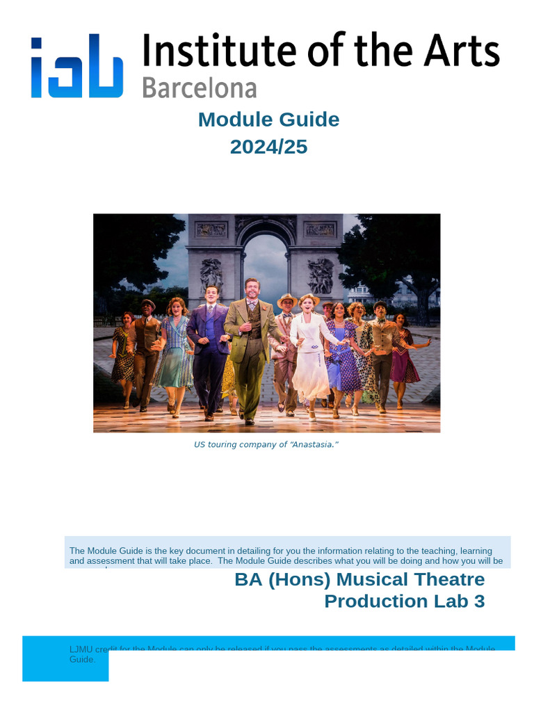 6565iabmt Production Lab 3 2425 Draft | PDF | Skill | Performing Arts