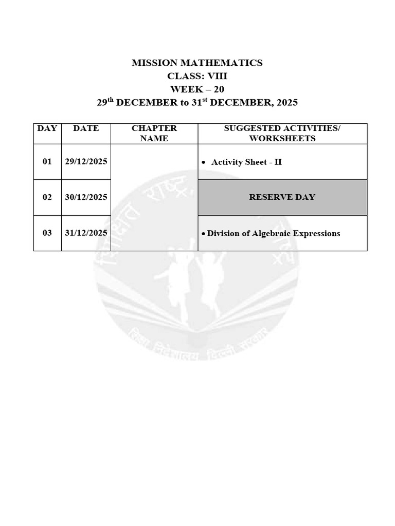 Week21 Mathematics Class8 | PDF