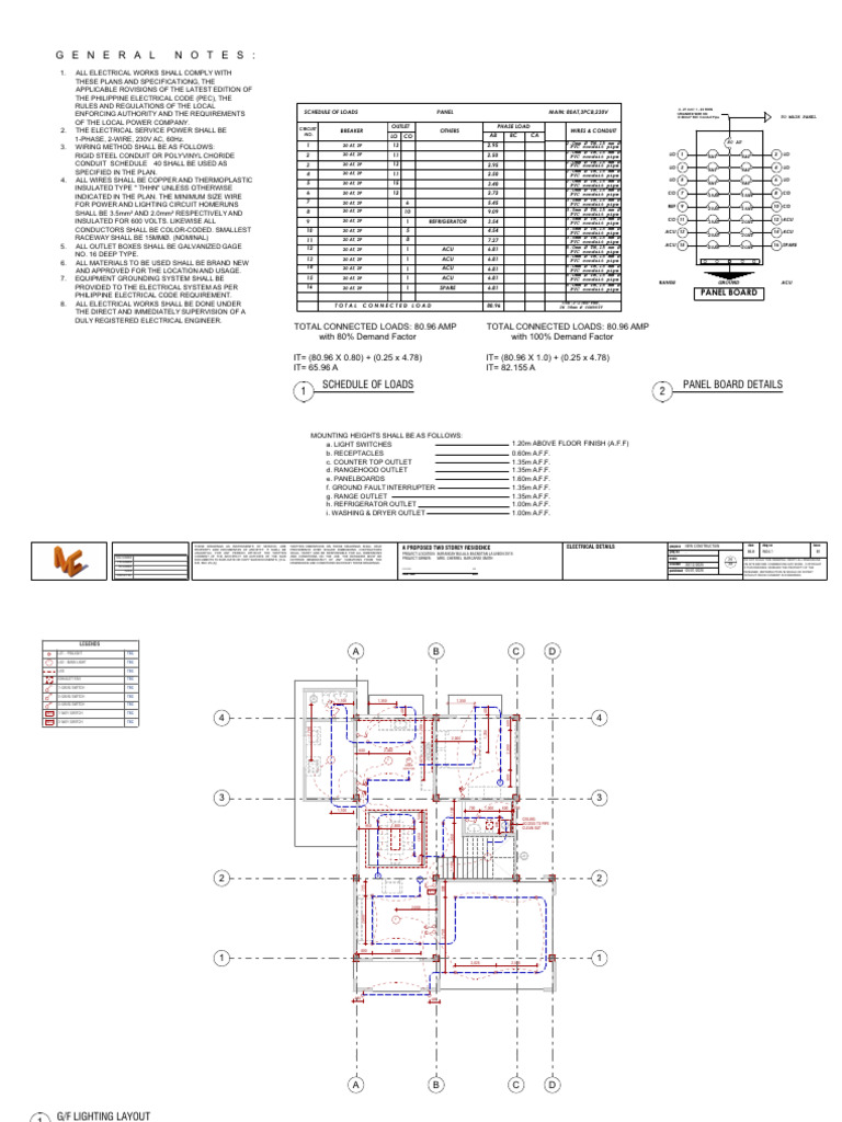 Electrical Plans for Two-Storey Residence | PDF | Pipe (Fluid ...