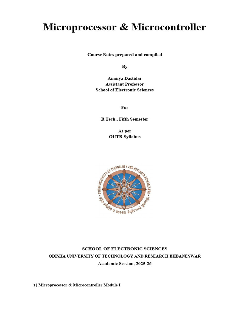 Microprocessor & Microcontroller Notes | PDF | Integrated Circuit ...