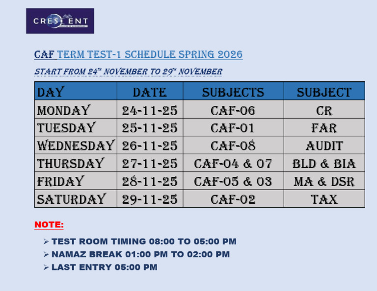Caf Term Test-1 (November, 2025) | PDF