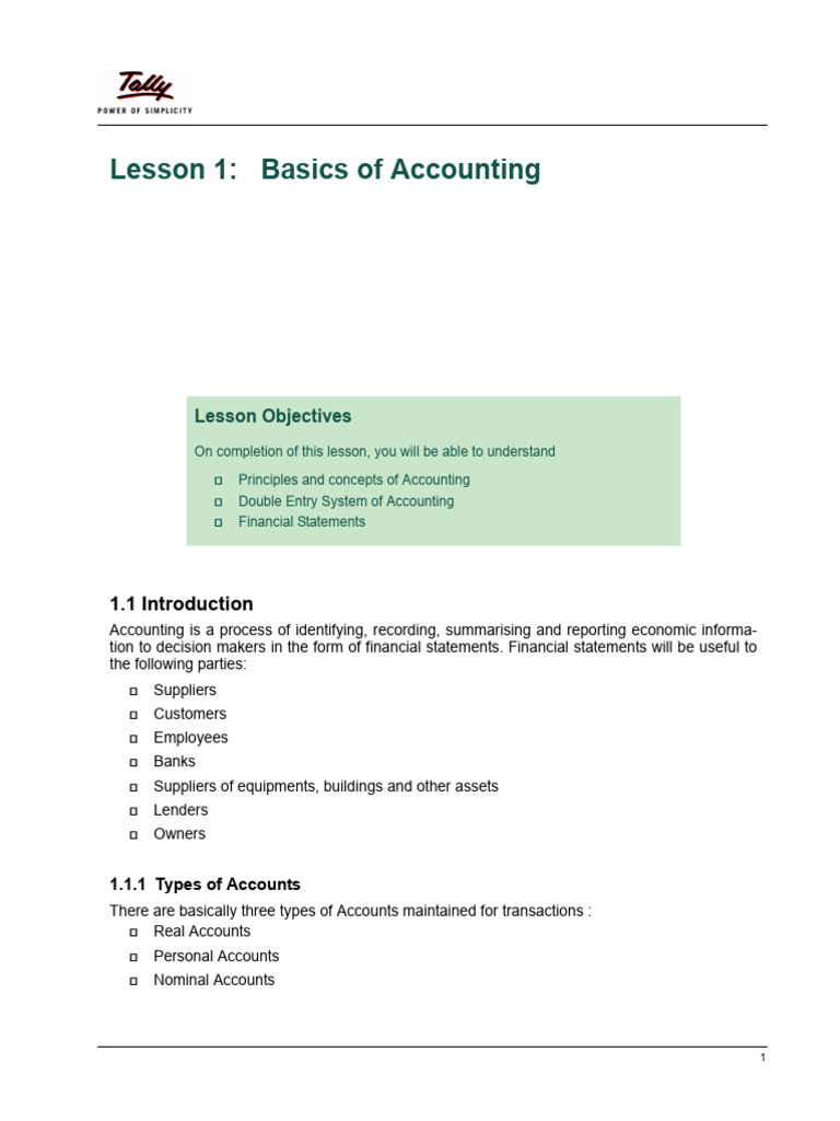 Accounting Basics and Principles Guide | PDF | Debits And Credits ...