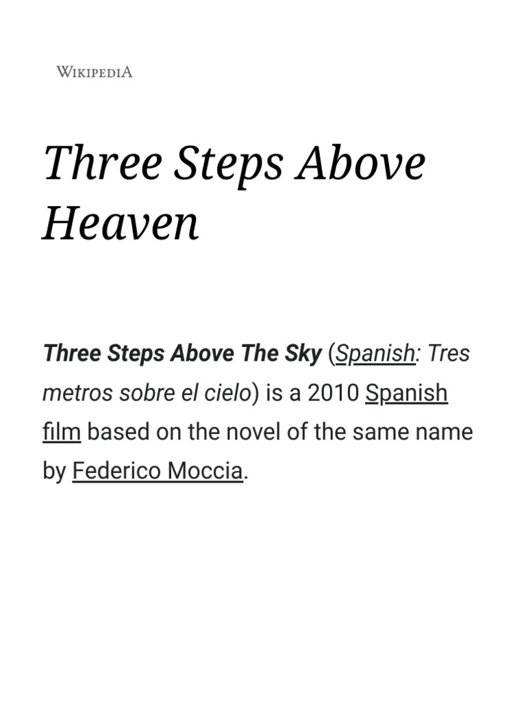 Three Steps Above Heaven - Wikipedia | PDF