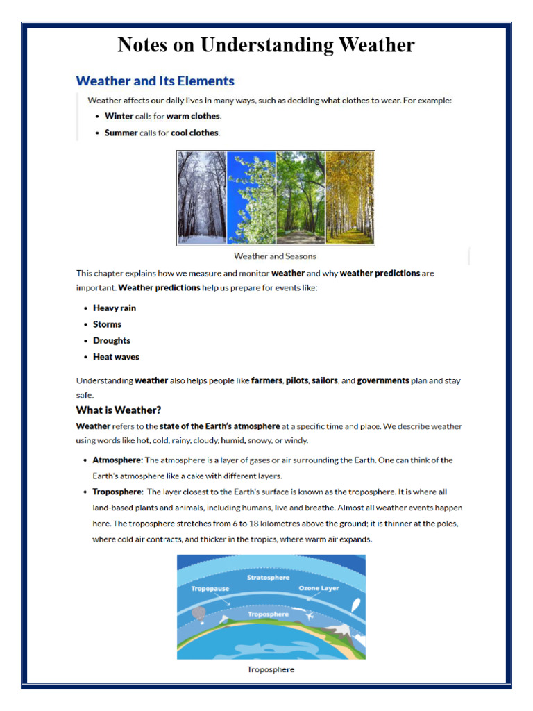 Notes On Understanding Weather | PDF