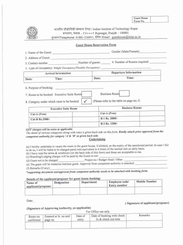 Guest House Booking Form-2 | PDF