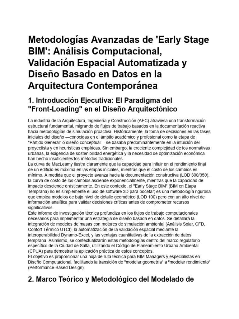Metodologías Avanzadas de Early Stage BIM | PDF | Diseño | Autodesk Revit