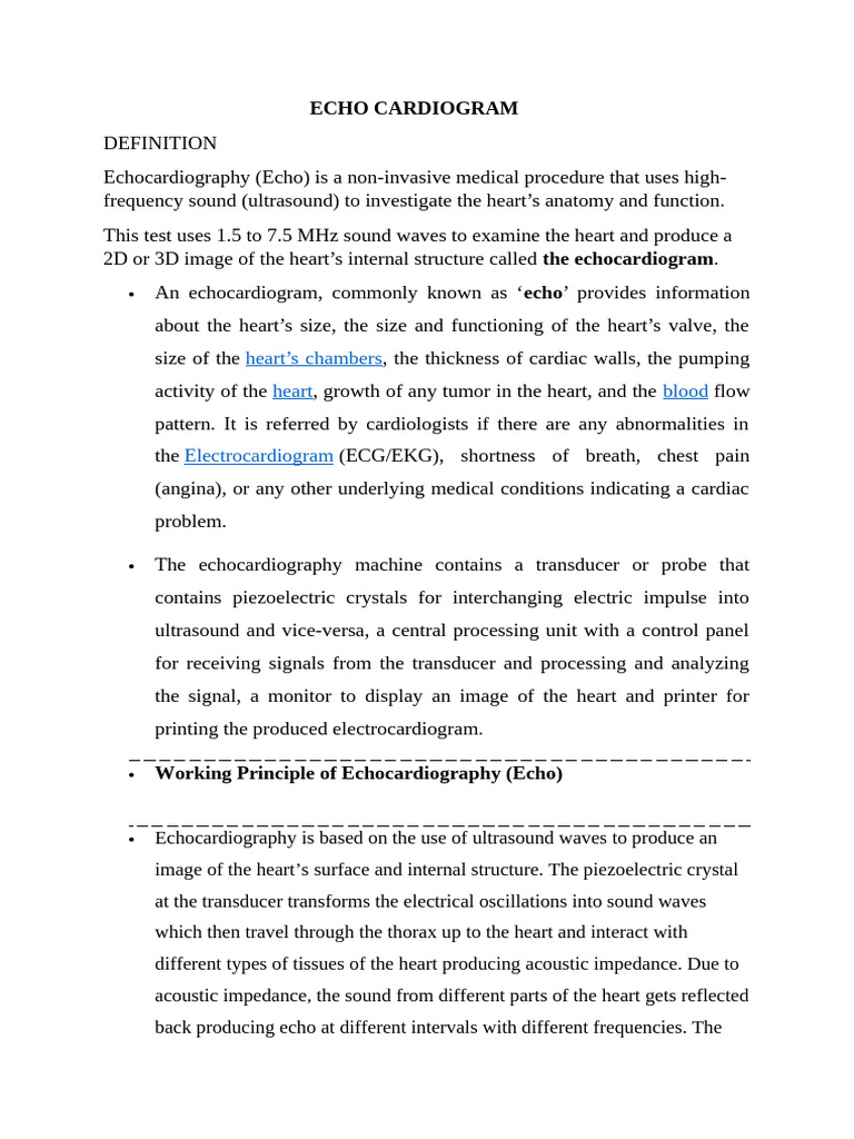 Understanding Echocardiography Techniques | PDF | Echocardiography | Heart