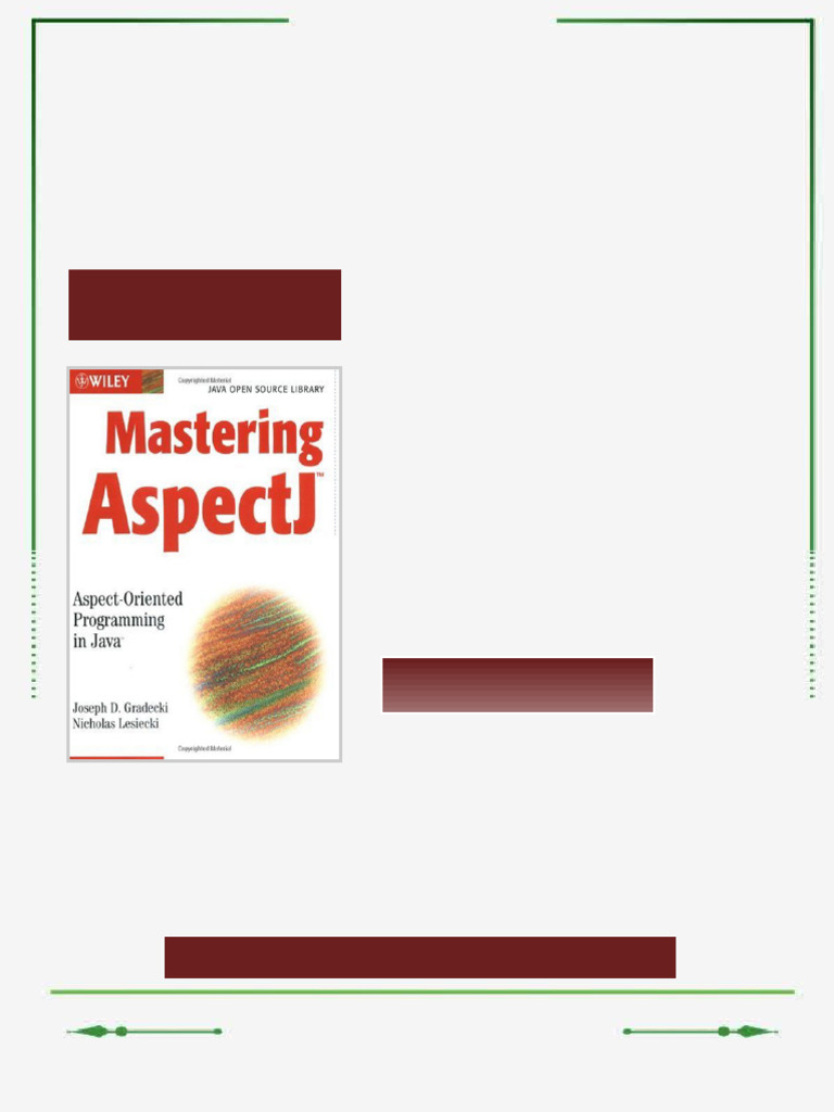 Mastering AspectJ Aspect Oriented Programming in Java 1st Edition ...