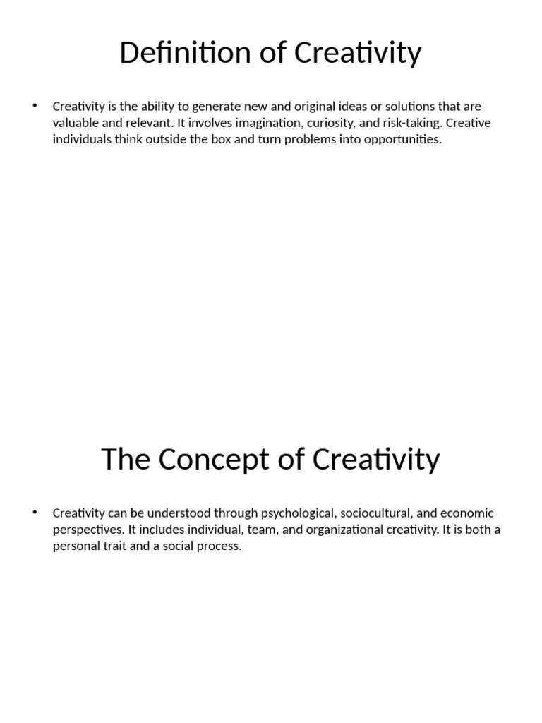 Creativity Presentation | PDF