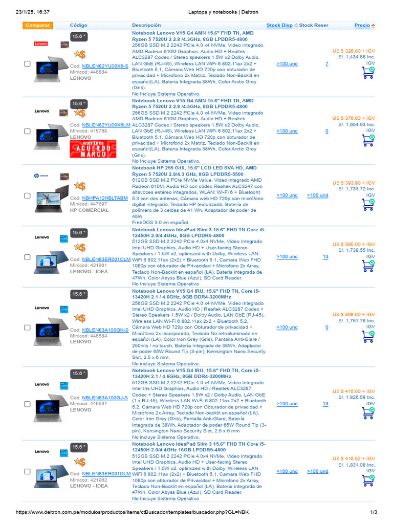 Comparativa de Laptops Lenovo y HP | PDF | Wifi | Ordenador portátil