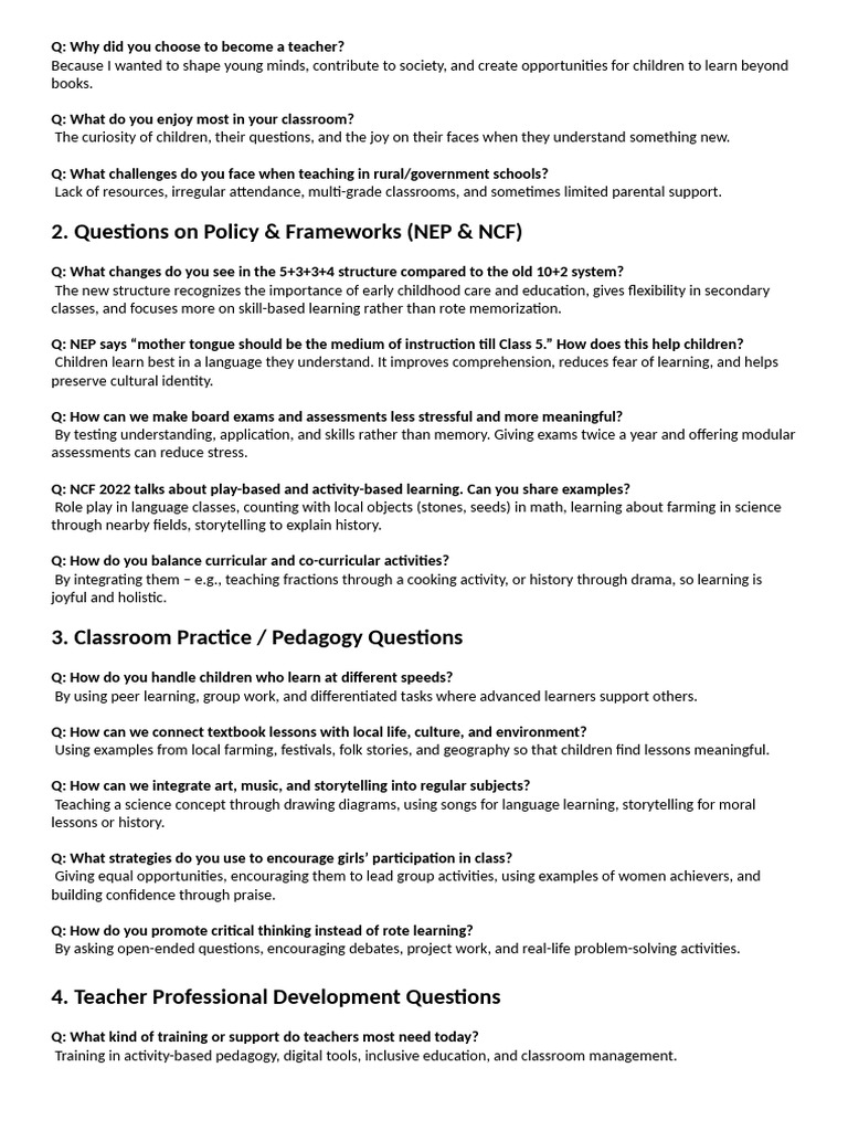 Teacher Insights on Education Challenges | PDF | Teachers | Learning